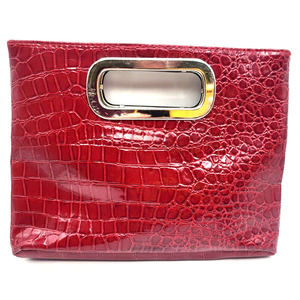 GIANNINI Red Croc Faux Leather Purse Handbag 10x8x3" Classy!